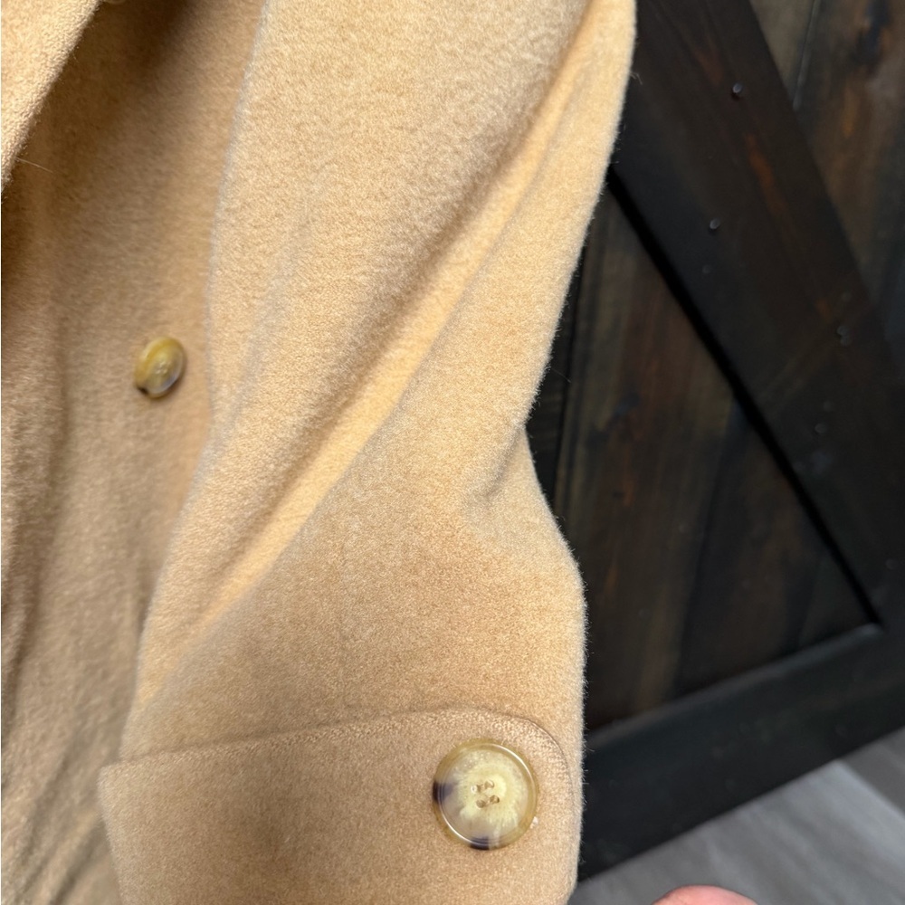 Vintage Larry Levine 100% Camel Hair Coat Women’s 4 US 10 Italy Fabric - Picture 6 of 8